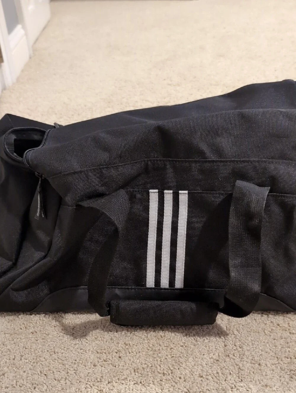 adidas Black Duffel with White Whitemarsh Valley Embroidery